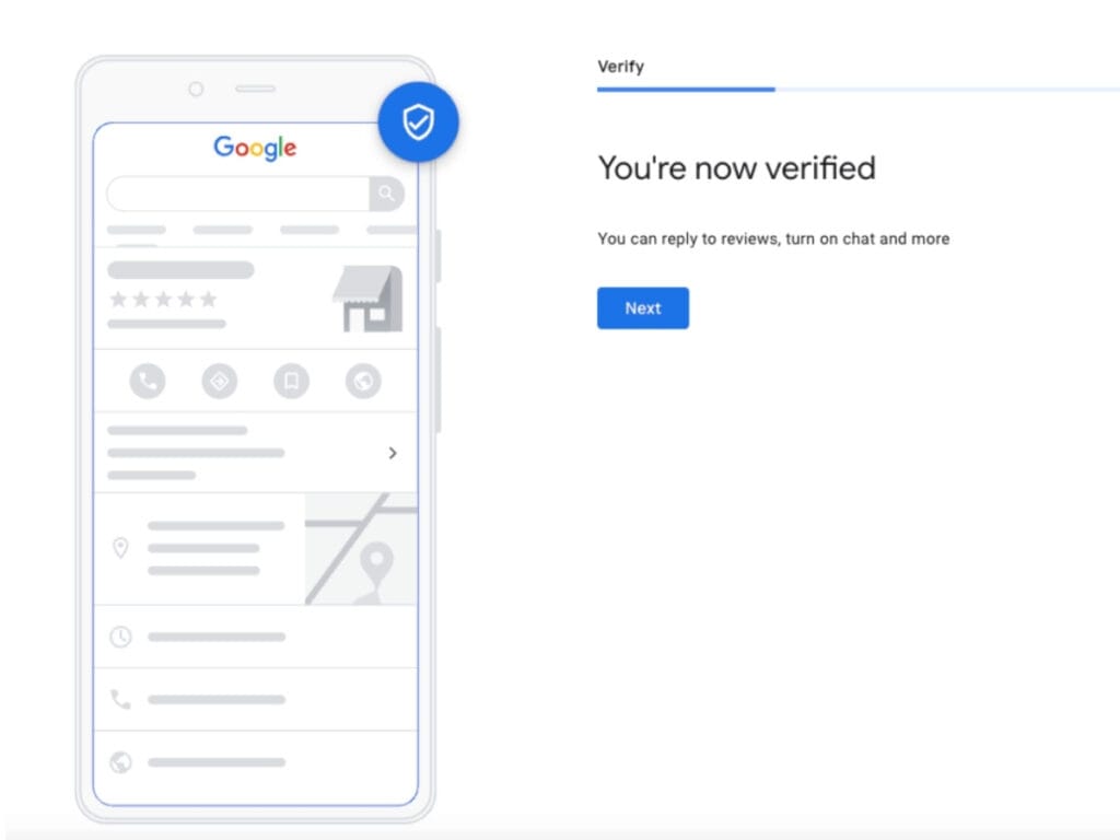 Your clinics google business profile is verified